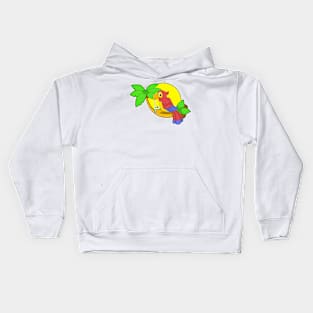 Parrot with Coconut Kids Hoodie
